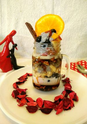 A picture of Nutrient and protein rich fruit and nuts delight.