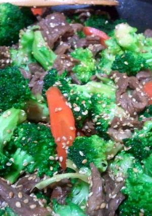 A picture of brocolli beef Mexican style.