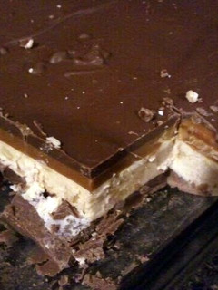 A picture of Homemade Snickers bar.