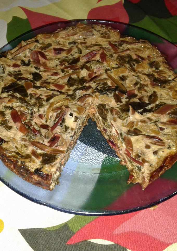 Una foto deTortilla de hojas de remolacha
