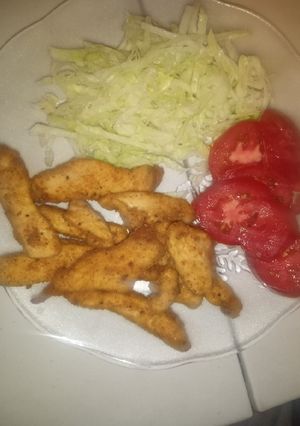Una foto de Tiritas de pollo empanizadas (con un toque picante)