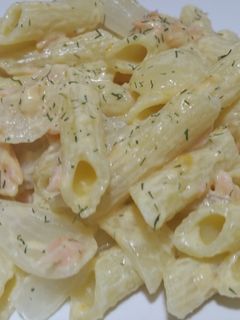 A picture of Gluten-free Pasta in a Creamy Lactose-free Sauce.