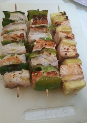 A picture of Fish kebabs.