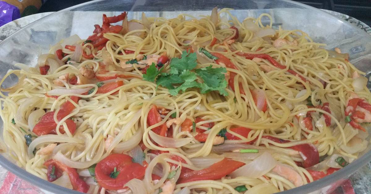 Spaghetti with Fresh Coriander (cilantro) Recipe by Becky - Cookpad