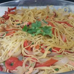 A picture of Spaghetti with Fresh Coriander (cilantro).