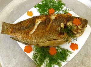 Hình của món Cá rô phi chiên giòn.