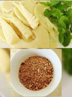 Hình của món Măng luộc chấm muối vừng.