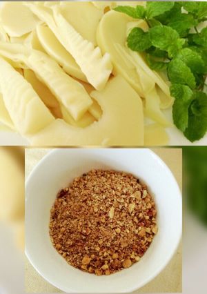 Hình của món Măng luộc chấm muối vừng.