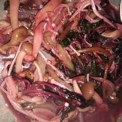รูปของ Tumis Bayam Merah, Enoki dan Shitake