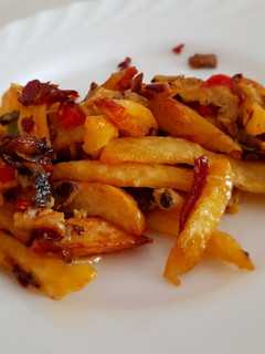 Una foto de Revuelto con bacon y +