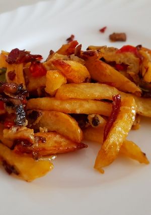 Una foto de Revuelto con bacon y +