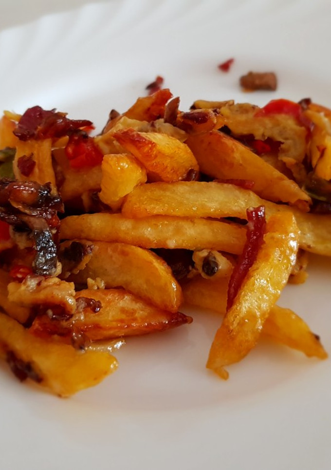 Una foto de Revuelto con bacon y +