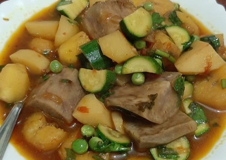 Nduma/Plantain stew