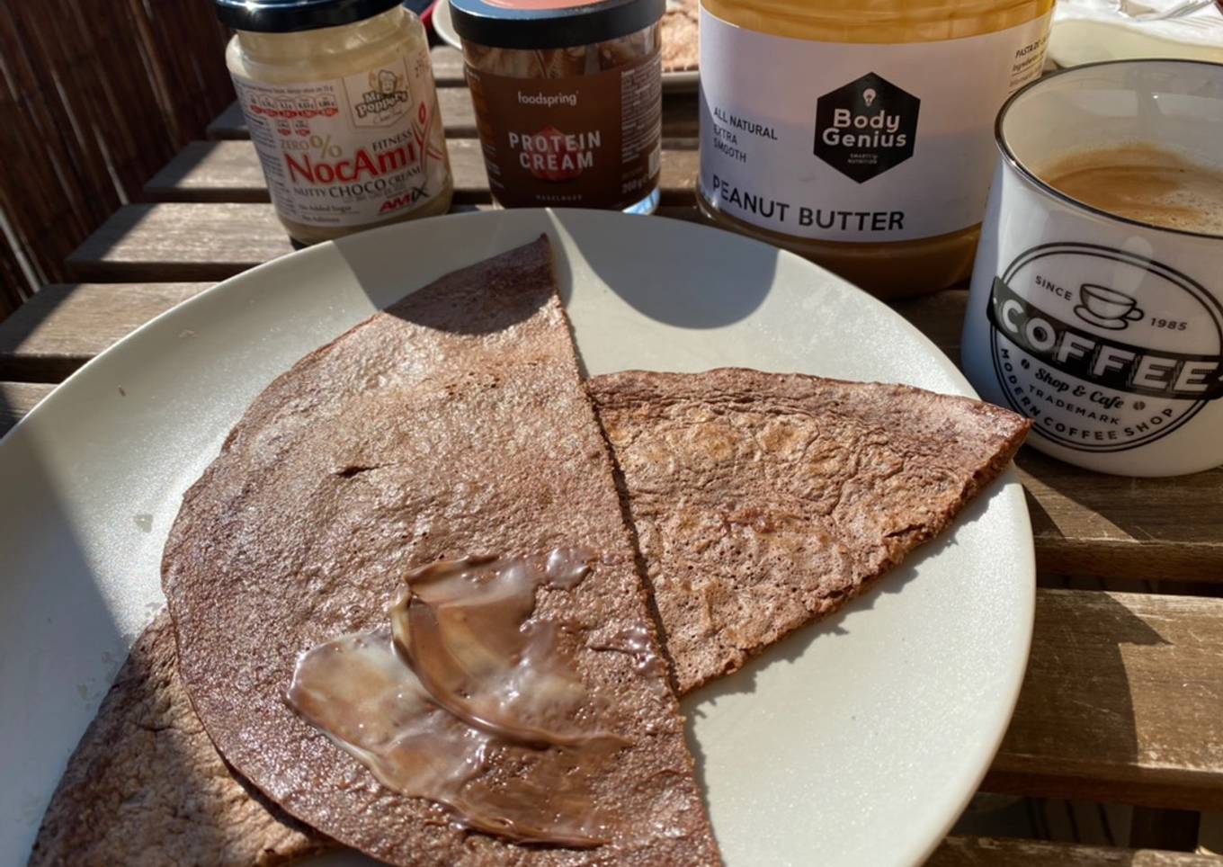 Tortita desayuno saludable de avena y cacao