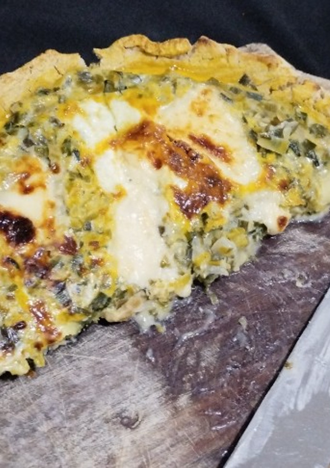 Una foto de Tarta de puerro con masa de porotos sin harina de trigo