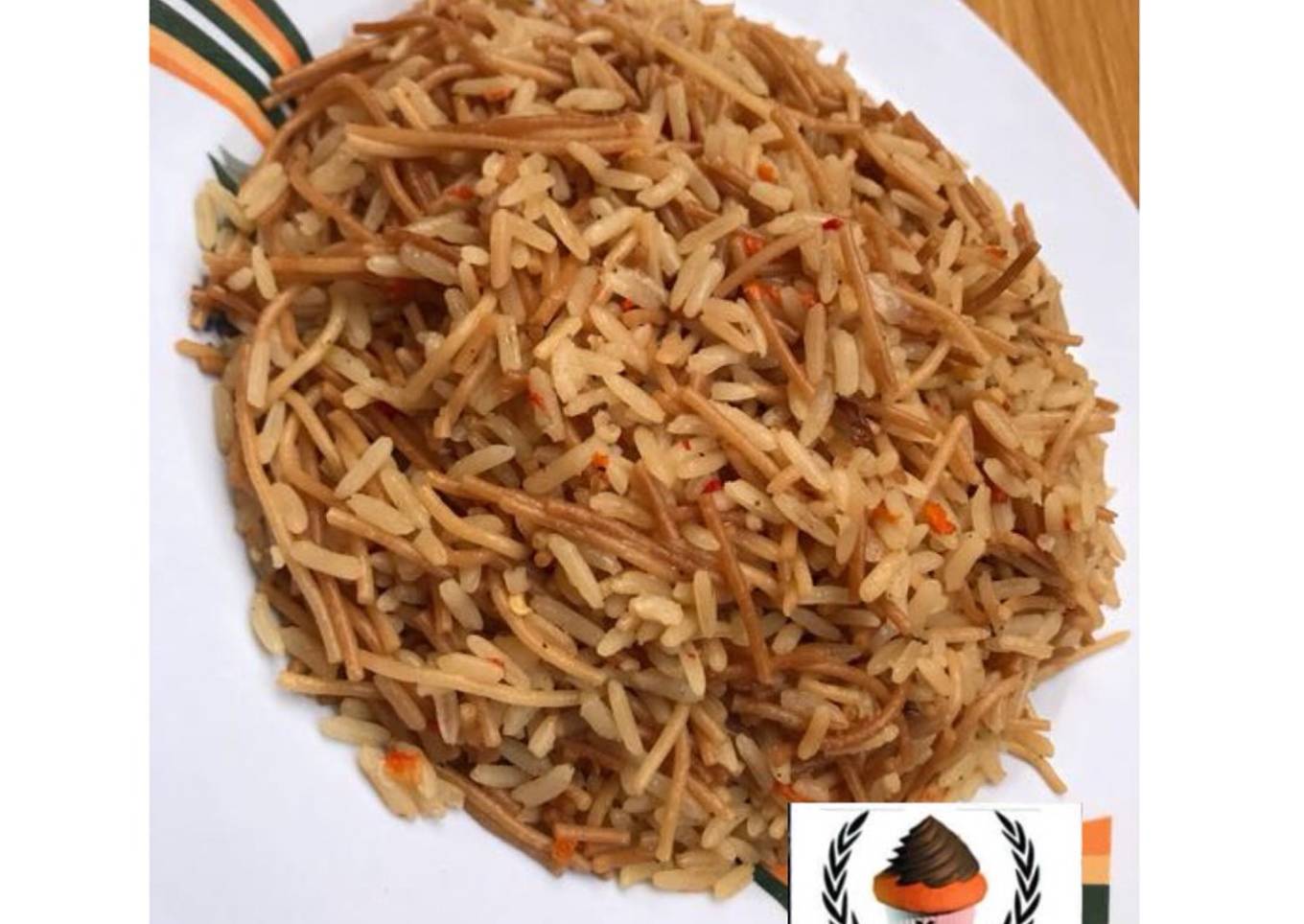 Fried spaghetti with rice