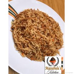 A picture of Fried spaghetti with rice.
