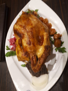 عکسی از دستور مرغ شکم پر
