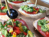 Avocado & Vine Ripened Tomato Crostini (small bites)