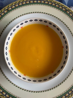 Una foto de Crema de calabaza y zanahoria