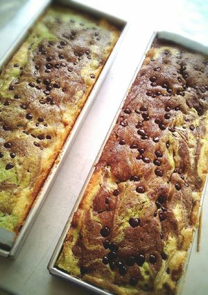 Foto resep Bolu Marmer Cokelat Greentea Kismis