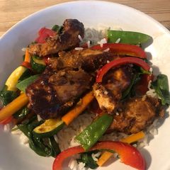 A picture of Satay chicken.