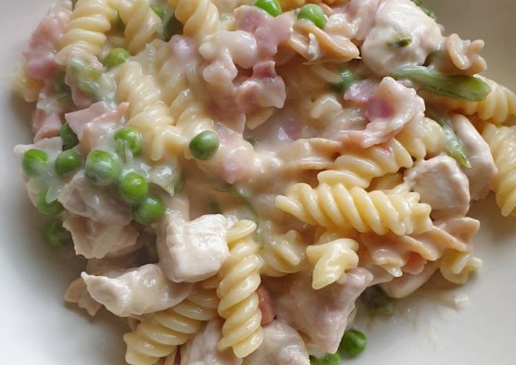 Step-by-Step Guide to Make Speedy Chicken &amp; Bacon, Pasta Carbonara