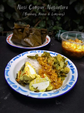 Cara Mudah Menyiapkan Resep Nasi Campur Nusantara (Bandung, Medan &amp; Lampung) yang Bisa Manjain Lidah Anti Ribet, Uenak Banget