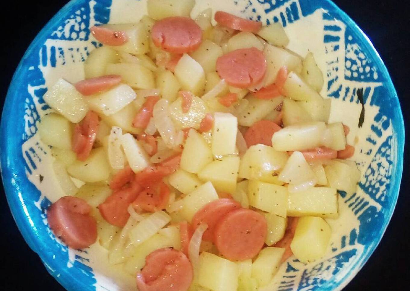 Ensalada de papas con salchicha!! ππ»ππ