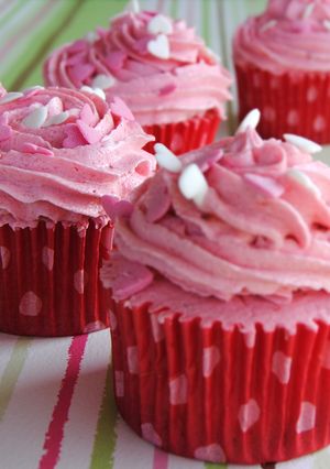 Una foto de Cupcakes de fresa en microondas