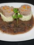 Beef Meatloaf Roll with Mushroom and Cabernet Sauce