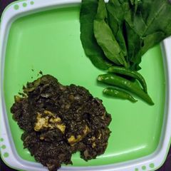 A picture of Palak paneer.