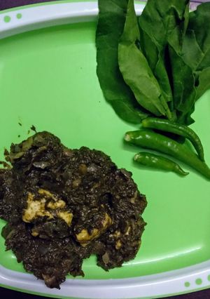 A picture of Palak paneer.