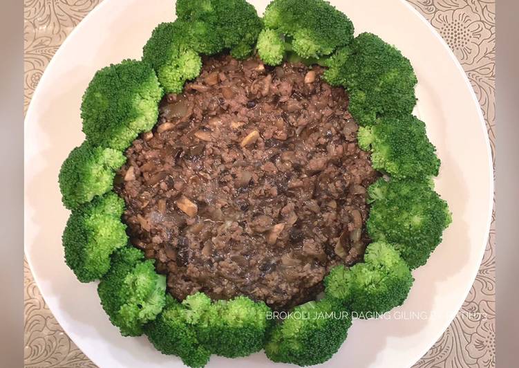 Brokoli Saus Jamur Daging Giling