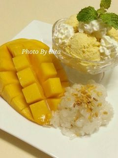 รูปของ ไอศครีมมะม่วงโฮมเมด แบบไม่ง้อเครื่องปั่นไอศครีม