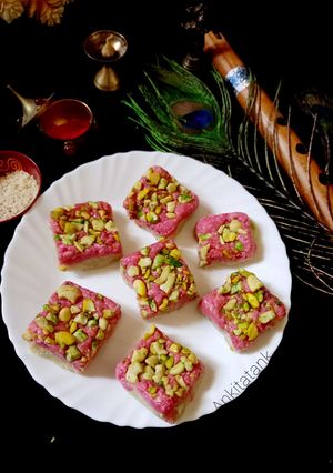 A picture of Makhana cashew Burfi in few minutes - Rakshabandhan special.