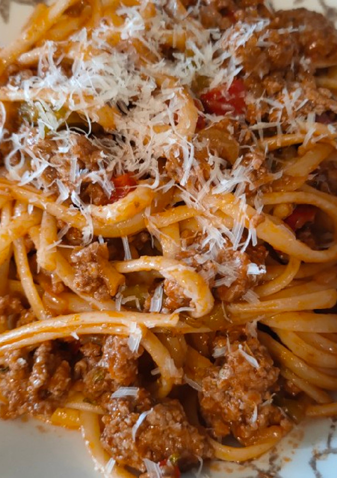 Una foto de Espaguetis con carne picada
