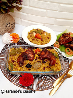 A picture of Arabian mandi rice.
