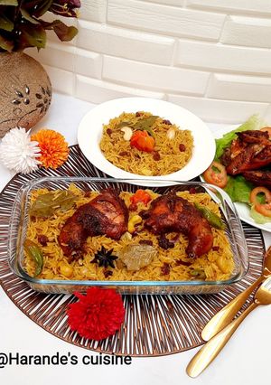 A picture of Arabian mandi rice.