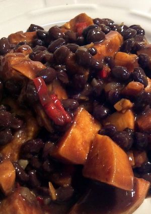A picture of Black Bean & Sweet Potato Side Dish.