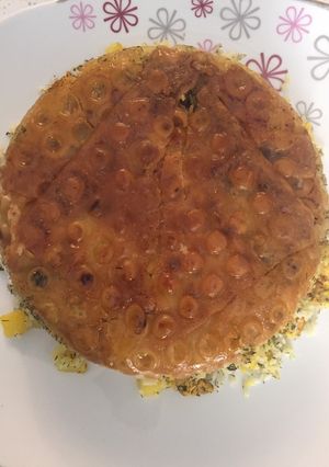 عکسی از دستور شويد پلو با سيب زميني و مرغ