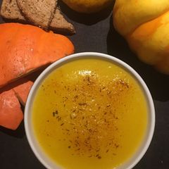 A picture of #pumpkinrescue pumpkin soup 🌱🌱.