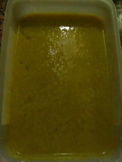 Una foto de Crema de calabacín y merluza