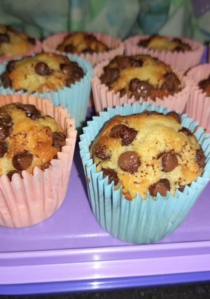 Una foto de Magdalenas de Vainilla con chispas de Chocolate