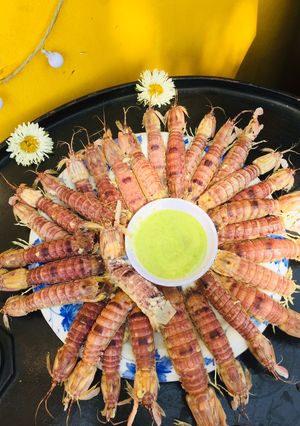 Hình của món Tôm tích hấp biaMuối ớt xanh.