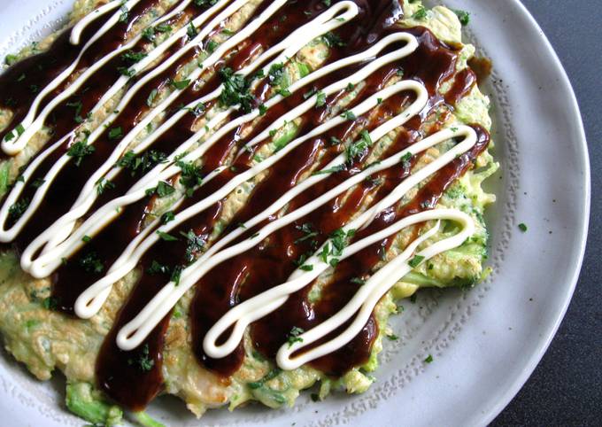 Broccoli &amp; Prawns Okonomiyaki