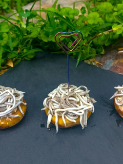 Una foto de Champiñones con gulas