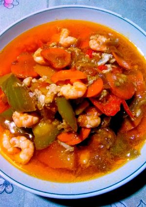 Una foto de Chop Suei, de camarones