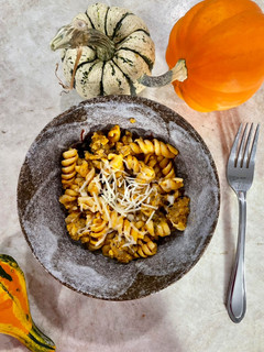 A picture of Pumpkin and Sausage Pasta.