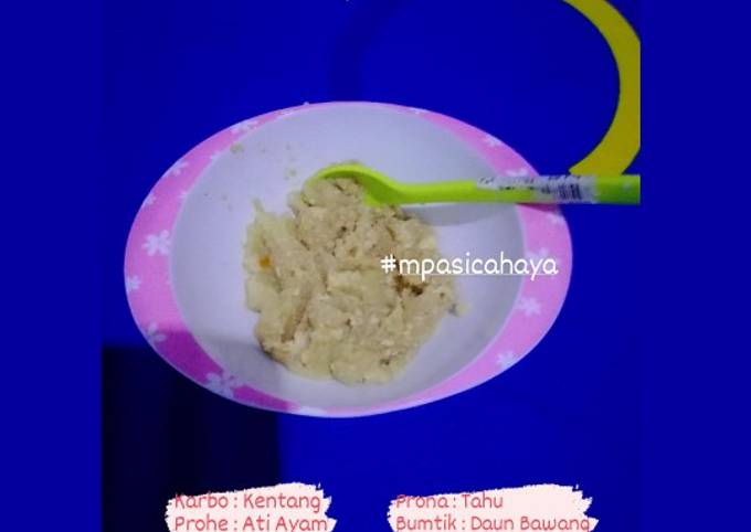 Mpasi 6 bulan menu rumahan Kentang & Ati Ayam